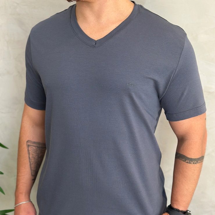 Camisa Chumbo Gola V